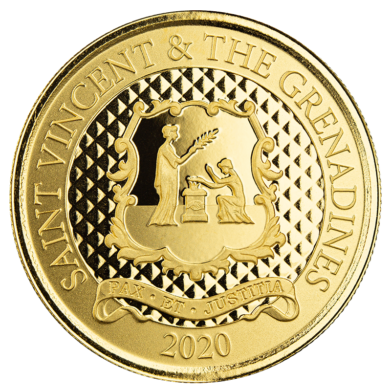 Image pour Pièce d’or de 1 oz, St-Vincent-et-les-Grenadines, Pax et Justitia, série Caraïbes orientales 8 (2020) à partir de Métaux précieux TD